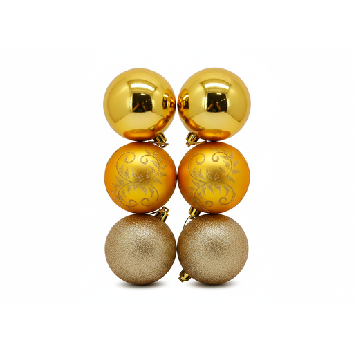 [103709] Bola navideña 8cm 6pc sy19stb-075 dorado