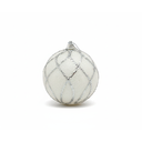 Bola navideña 8cm foamy blanco/plateado