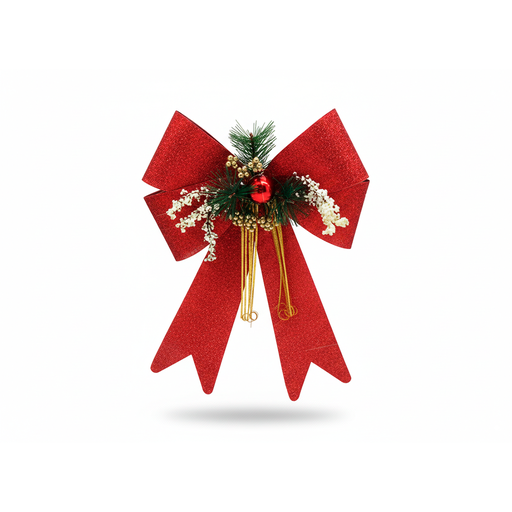 [123661] Chongo navideño 20x30cm wd-21784 rojo/dorado