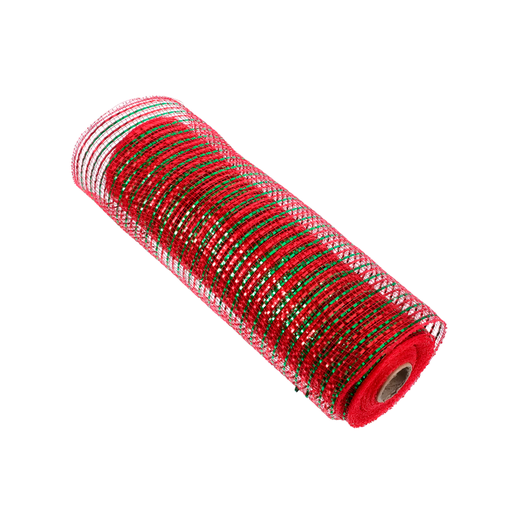[83796] Cinta navideña 25cmx10yd 2-cs1602-1215 rojo/verde
