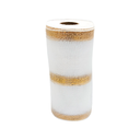 Cinta navideña 25cmx10yd cd3432 blanco/dorado