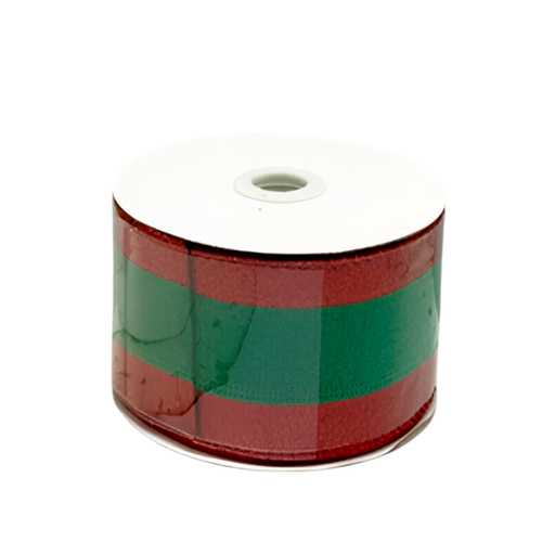 [130664] Cinta navideña   6.3cmx10yd rojo/verde