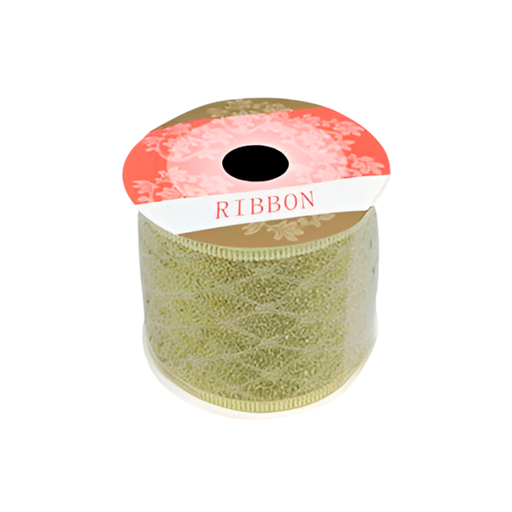 [130622] Cinta navideña   6.3cmx3yd dorado