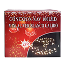 Conexion  navideña 100l 10m blanco calido cable verde lsh05