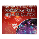 Conexion  navideña 100l 10m multifuncional alambre plateado lsh054