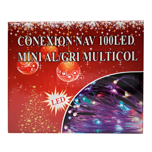 [108395] Conexion  navideña 100l 10m multifuncional alambre plateado lsh054