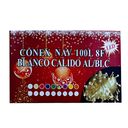 Conexion  navideña 100l 8f 5m blanco calido cable blanco h00