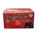 Conexion  navideña 100l fija 5m multifuncional cable verde h091