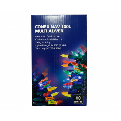 [124022] Conexion  navideña 100l multicolor cable verde lsh090 ul