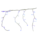 Conexion  navideña 100l tipo lluvia  8f 1.8m azul cable blanco