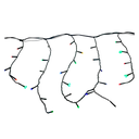 Conexion  navideña100l tipo lluvia  8f 1.8m multifuncional cable verde