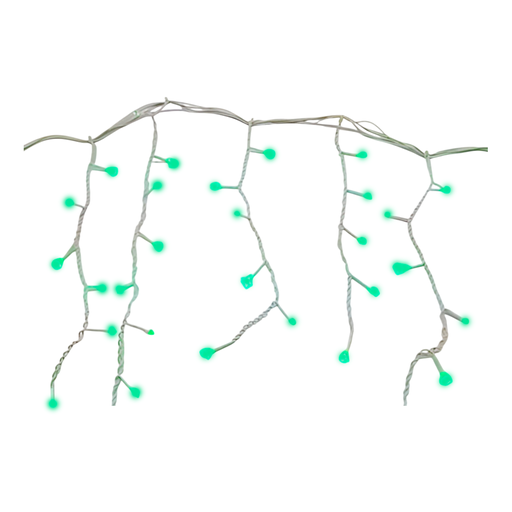 [103553] Conexion  navideña 100l tipo lluvia  8f 1.8m verde cable blanco