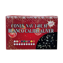 Conexion  navideña 140l 8f 7m blanco calido cable verde 006