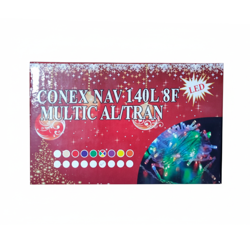 [124011] Conexion  navideña 140l 8f 7m multicor cable transparente  sh006