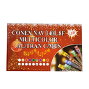 Conexion  navideña 140l 8f 7m multicor cable transparente con musica