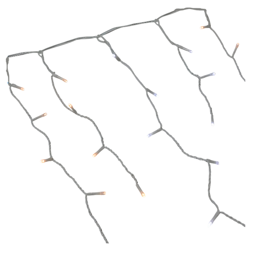 [103554] Conexion  navideña 150l tipo/lluvia  8f 2.7m blanco cable transparente