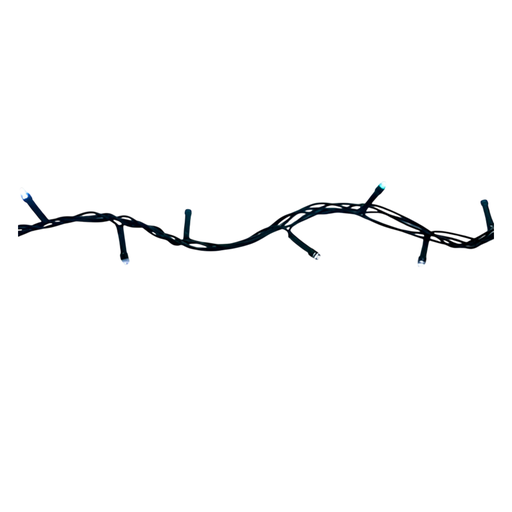 [103543] Conexion  navideña 200l 8f 10m blanco cable verde lsh007