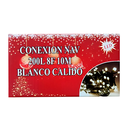 Conexion  navideña 200l 8f 10m blanco calido cable verde 007