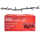 Conexion navideña 200l 8f 10m rojo cable verde lsh007