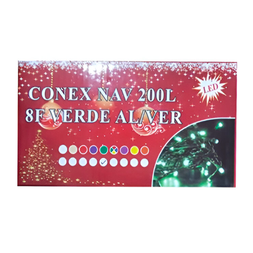 [123984] Conexion navideña 200l 8f verde cable verde lsh007