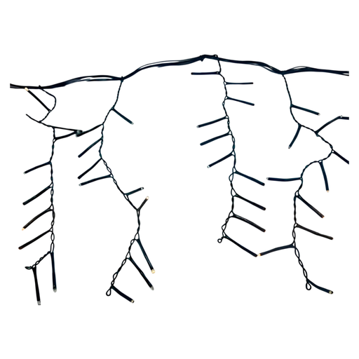 [103615] Conexion  navideña 200l tipo/lluvia  8f 2.5m blanco calido  cable verde