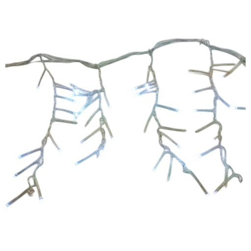 [103619] Conexion  navideña 200l tipo/lluvia  8f 2.5m blanco  cable transparente