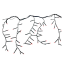 Conexion navideña 200l tipo lluvia  8f 2.5m rojo cable verde