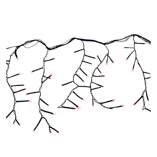 [103617] Conexion navideña 200l tipo lluvia  8f 2.5m rojo cable verde