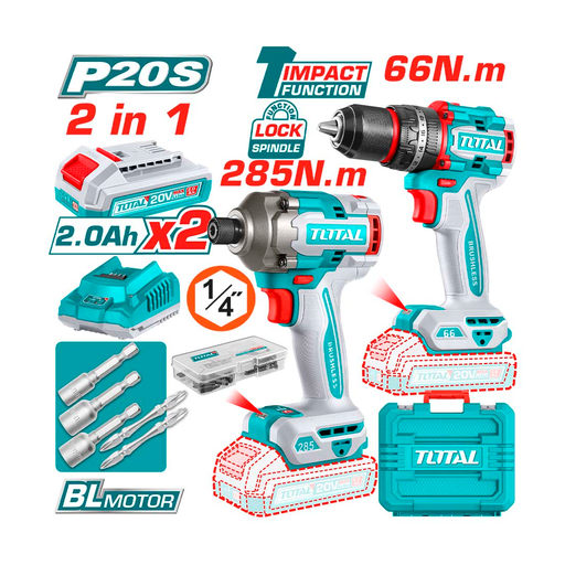 [151153] Combo taladro+ator de impacto 20v 2b total 0277