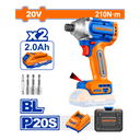 Atornillador impacto 20v 1/2" 210n 2 baterías wadfow