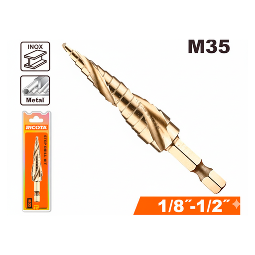 [151819] Broca escalona 1/8x1/2" cobalto ricota