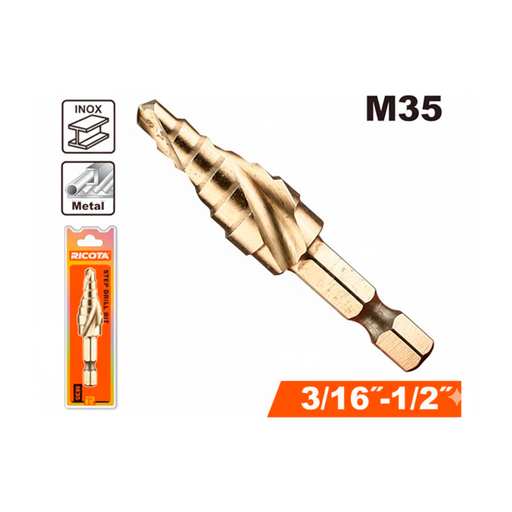 [151820] Broca escalona 3/16x1/2" cobalto ricota