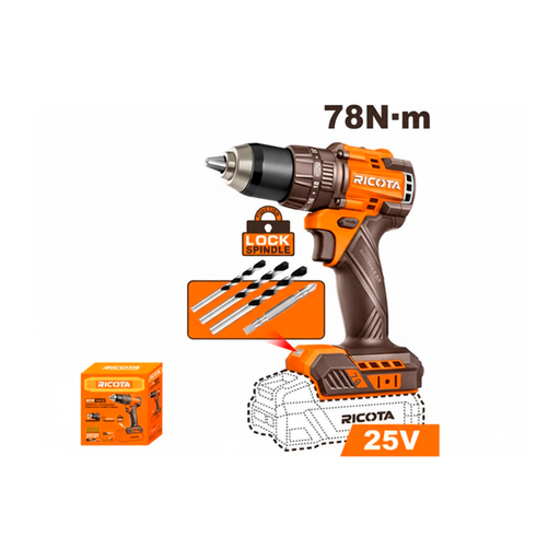 [151795] Taladro percutor 25v 1/2" 78n sin bateria ricota