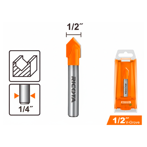 [151915] Broca para router tipo v 1/2" ricota rb0304