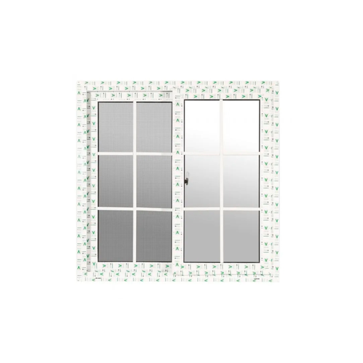 [105029] Ventana corrediza cuadriculada upvc 1.5 x 1.2 metros blanco