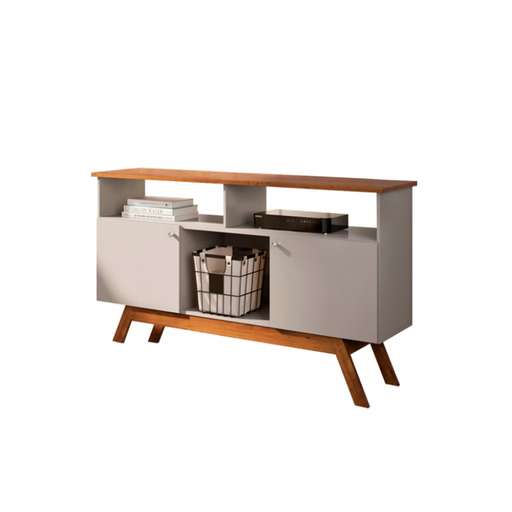 [110904] Mueble mdf tv 68x140x42cm negro/madera