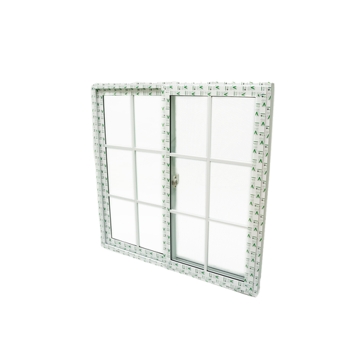 [116344] Ventana corrediza cuadriculado upvc  1 x 1 metros vento blanco