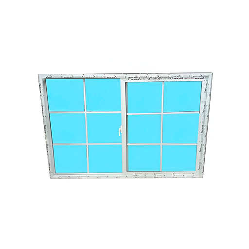 [116347] Ventana corrediza cuadriculada upvc 1.5 x 1 metros vento blanco