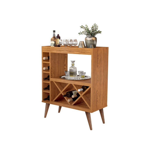 [125716] Mesa mdf para vinos 64x31x82.5 centimetros nativa mdm1002-4 cafe