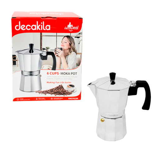 [125888] Cafetera expresso para 6 tazas de aluminio 0.3 litros decakila kmcf023m gris