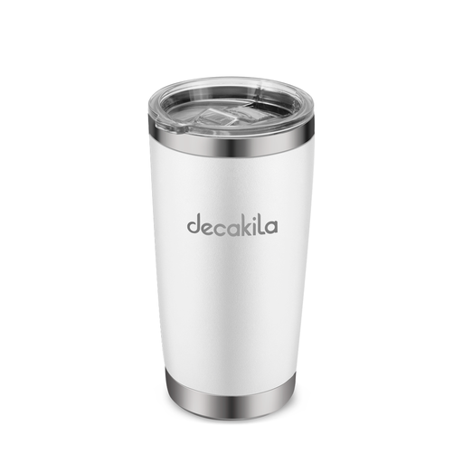[125904] Vaso termico con tapadera acero inoxidable 20 onzas decakila kmtt024w blanco