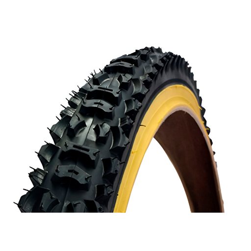 [182] Llanta de bicicleta 26x210 kenda k816 negra con franja amarilla