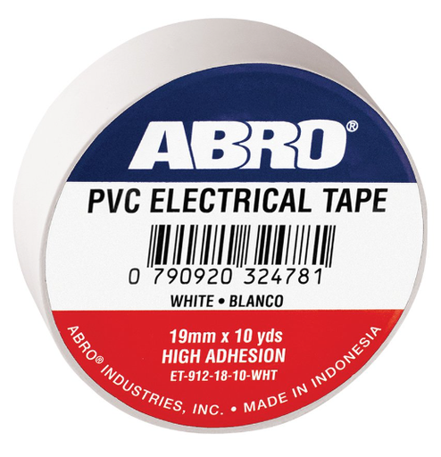 [76143] Tape electrico 3/4"x30'(10yd) et-912 abro blanco