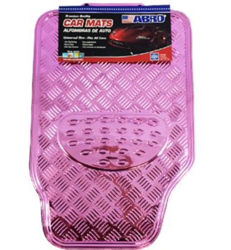 [85732] Alfombra de hule para carro 4 piezas abro cm7001 rosa